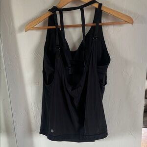Lululemon sheer tank top with built in attached sports bra